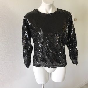 Oriental Hand Made Sequin and Beaded Top